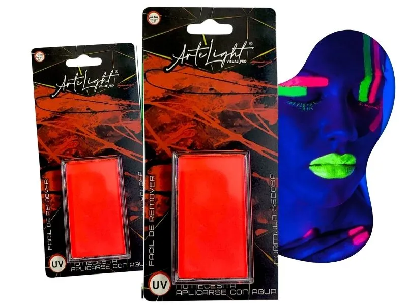 [6901028509282] MAQUILLAJE RECTANGULAR NARANJA FLUO BLISTER 25 GRS (9282) ARTELIGHT