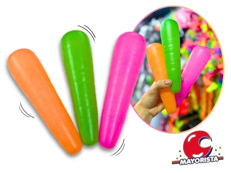 [4222] MARACA X 1 ZANAHORIA FLUO - VIVES/SUC