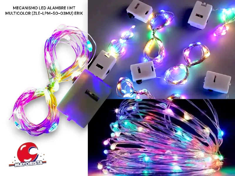 [5326] MECANISMO LED ALAMBRE 1 MT MULTICOLOR (ZLE-LPM-01MU/YJ0669) YJ IMPORT