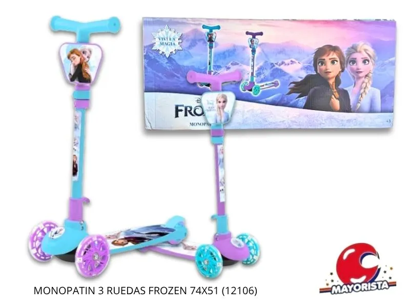 MONOPATIN 3 RUEDAS PLEGABLE C/LUZ FROZEN 74X51 (12106) KADA