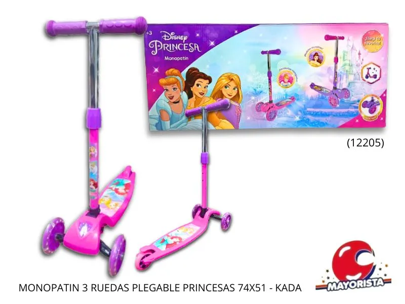 MONOPATIN 3 RUEDAS PLEGABLE PRINCESAS 74X51 (12205) KADA