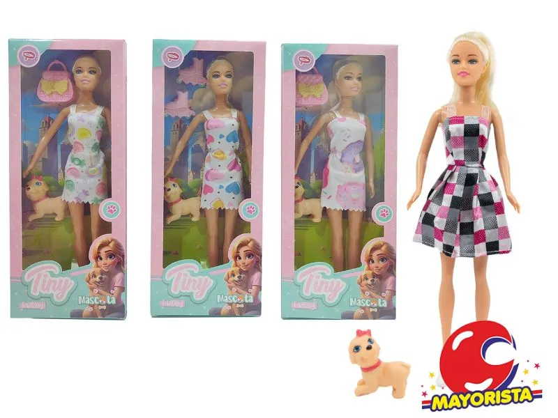 MUNECA TINY CON MASCOTA Y ROLLER CAJA 32X13 (53478) KADA