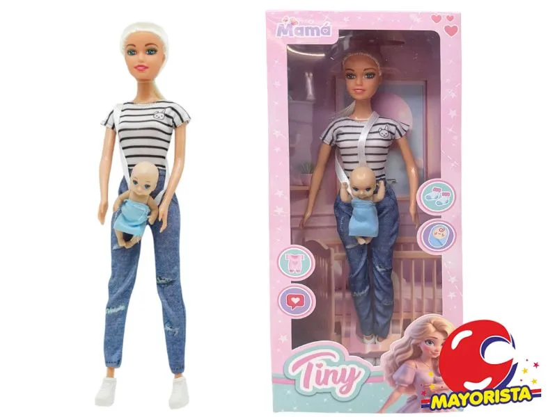 [7453077226614] MUNECA TINY CON SU HIJA CAJA 33X12 (56639) KADA