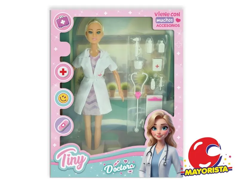 [7453077233988] MUNECA TINY DOCTORA C/ACCESORIOS CAJA 33X26 (53499) KADA