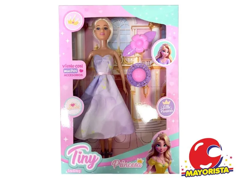 [7453077227888] MUNECA TINY PRINCESA C/ACCESORIOS CAJA 33X23 (53395) KADA