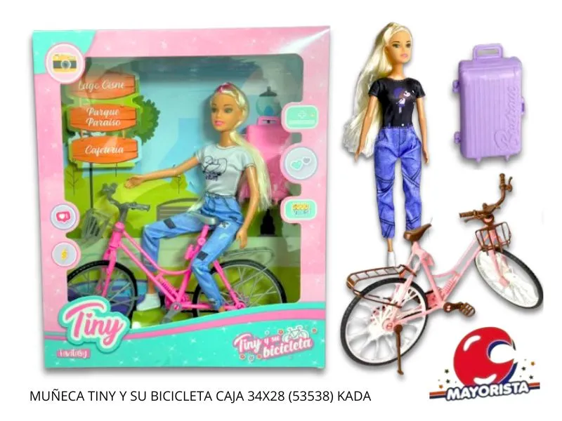 [7450077138176] MUNECA TINY Y SU BICICLETA CAJA 34X28 (53538) KADA