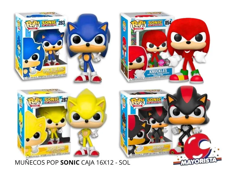 MUNECOS POP SONIC CAJA 16X12 - SOL
