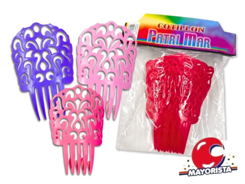 PEINETAS X 6 (X1) COLOR MEDIANAS 15CM (0201) PATRIMAR