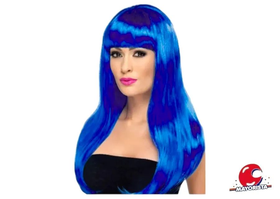 [2273] PELUCA LACIA LARGA AZUL (ILC-Y306/YJ0695) YJ IMPORT