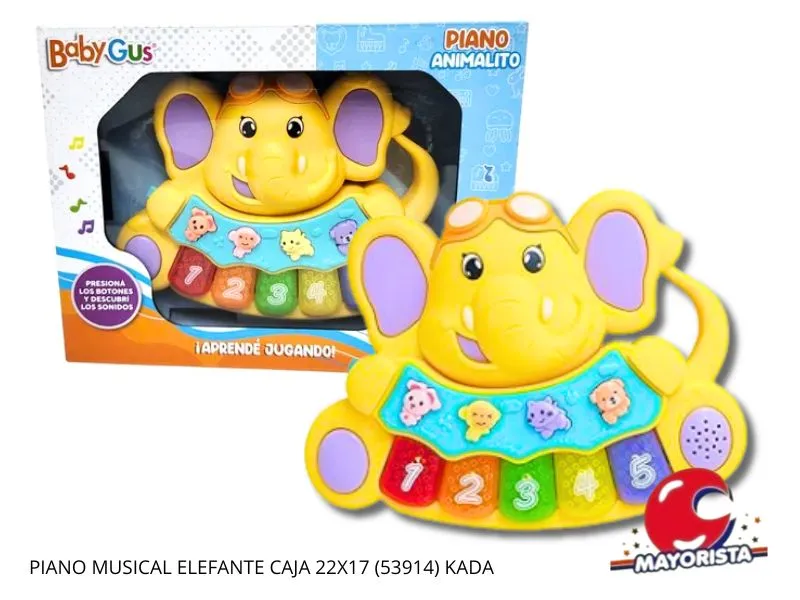 PIANO MUSICAL ELEFANTE CAJA 22X17 (53914) KADA