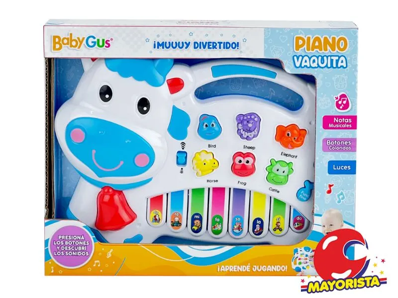 [7453077205336] PIANO VAQUITA CON LUZ Y SONIDO CAJA 26X21 (52024) KADA
