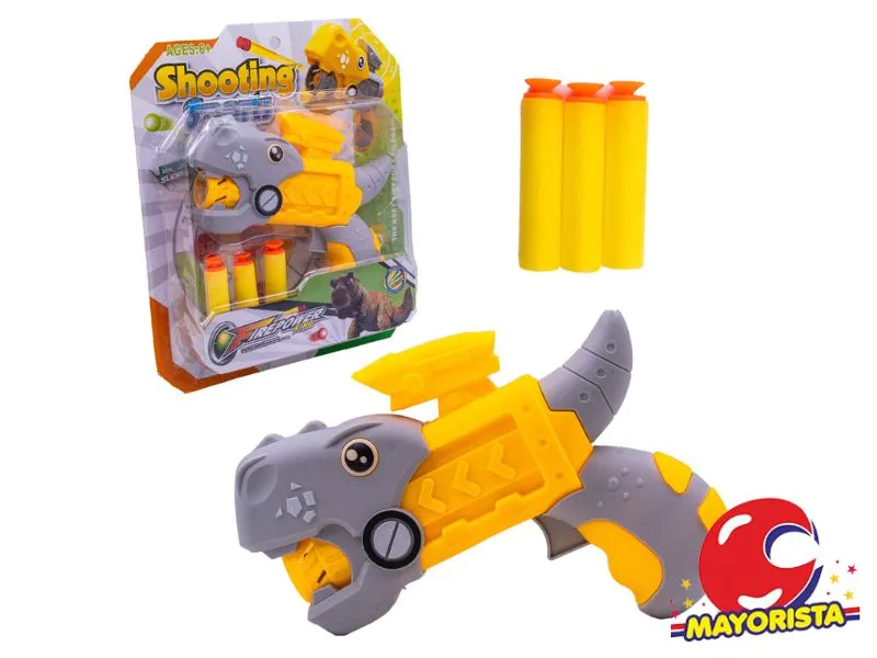 [7450077095349] PISTOLA LANZA DARDOS DINOSAURIO BLISTER 23X20 (54490) KADA
