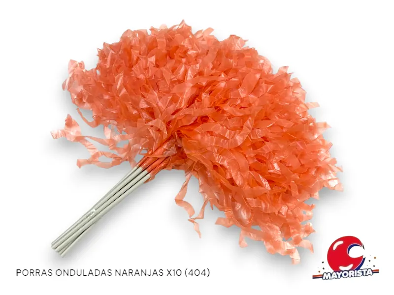 [1276] PORRAS ONDULADAS NARANJAS X10 (404) COTILLON NACIONAL