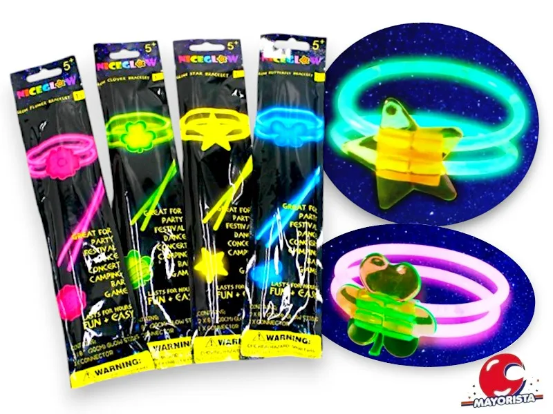 [8034107005813] PULSERA CON LUZ NEON FORMAS SURTIDAS (YJ0708) YJ IMPORT