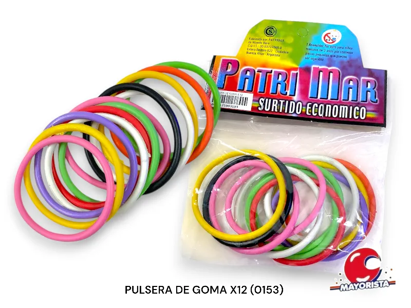 [0000125003103] PULSERA DE GOMA X12 (0153) PATRIMAR