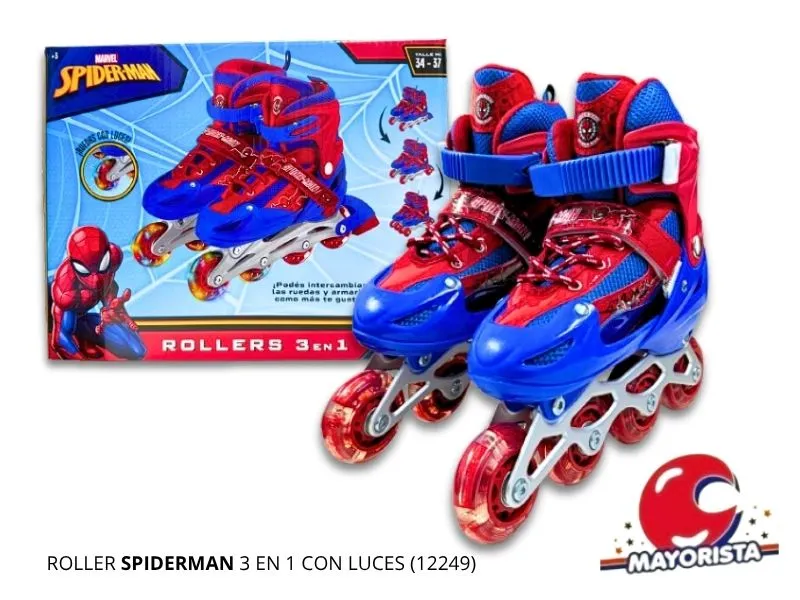 [7453077248562] ROLLER SPIDERMAN 3 EN 1 CON LUCES (12249) KADA