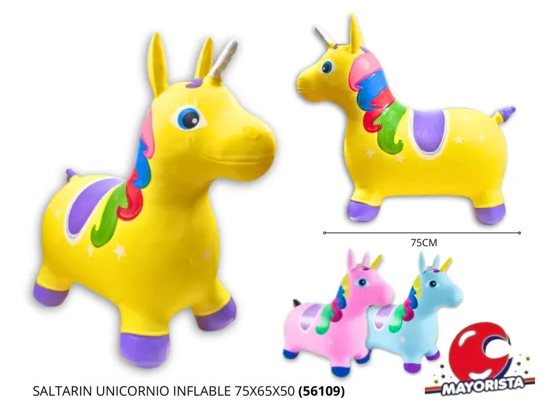 [7450077061313] SALTARIN UNICORNIO INFLABLE 75X65X50 (56109) KADA