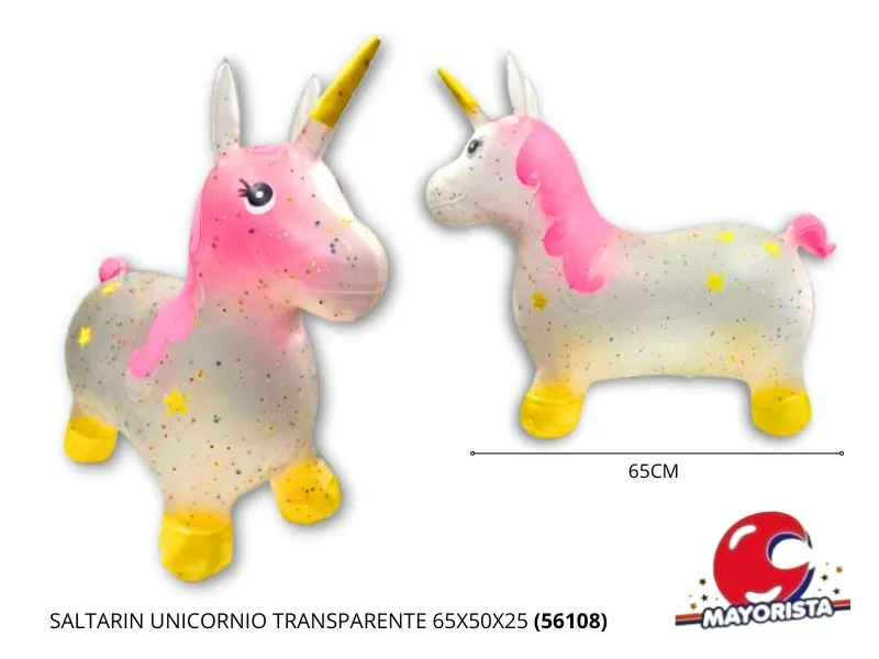 [7450077137063] SALTARIN UNICORNIO TRANSPARENTE 65X50X25 (56108) KADA