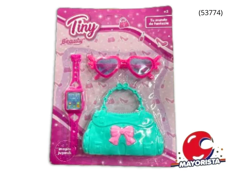 [7450077141220] SET DE BELLEZA C/RELOJ, ANTEOJO Y CARTERA BLISTER 28X21 (53774) KADA