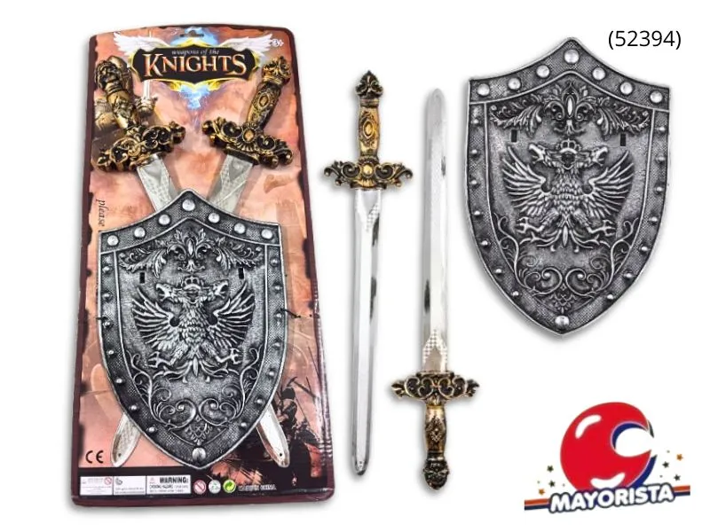 [7450077065267] SET DE ESCUDO + 2 ESPADAS BLISTER 55X25 (52394) KADA