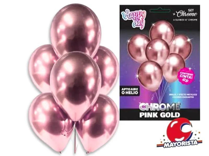 GLOBOS CHROME 12 X 6 ROSA GOLD (PINK GOLD) - ARDITEX