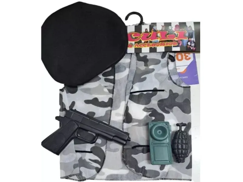 [2223] SET DISFRAZ SOLDADO C/CHALECO,CASCO Y ACCESORIOS (2021) PICCULI