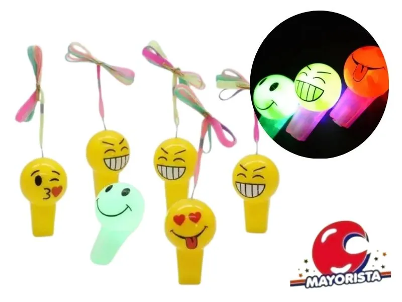 [4239] SILBATO CON LUZ CARITA/PELOTA (YJ0435) YJ IMPORT