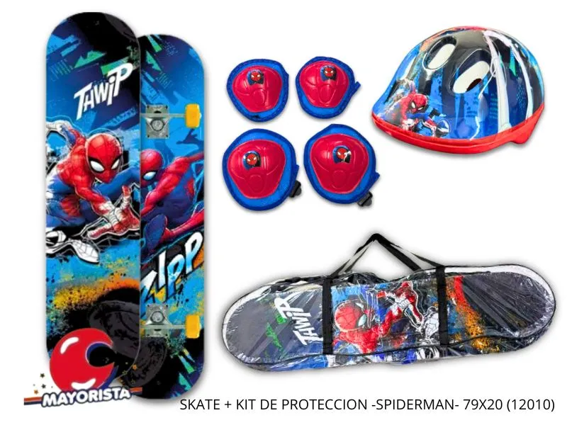 [7453105004290] SKATE + KIT DE PROTECCION SPIDERMAN 79X20 (12010) KADA
