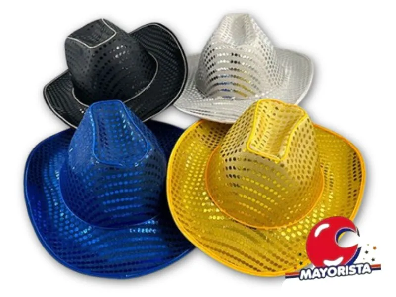 [8034107006476] SOMBRERO COWBOY CON LENTEJUELAS (YJ0774) YJ IMPORT