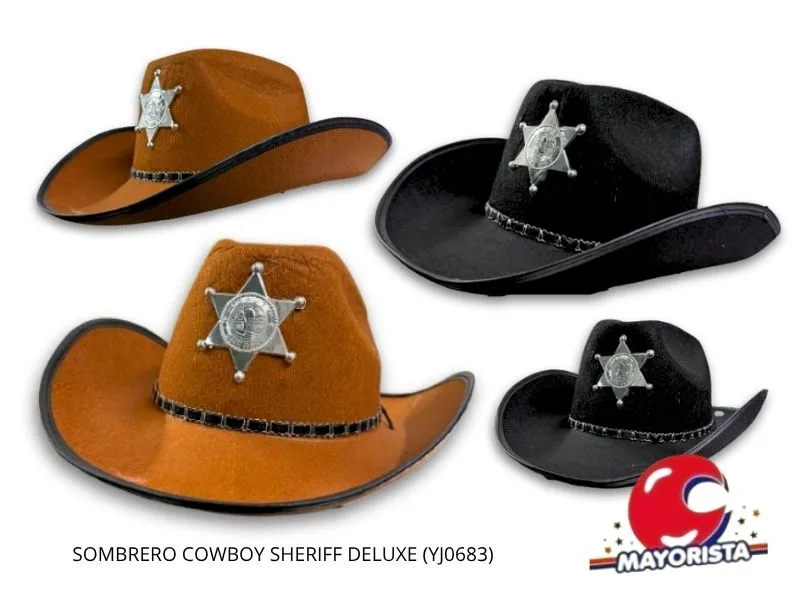 [8034107005561] SOMBRERO COWBOY SHERIFF DELUXE (YJ0683) YJ IMPORT