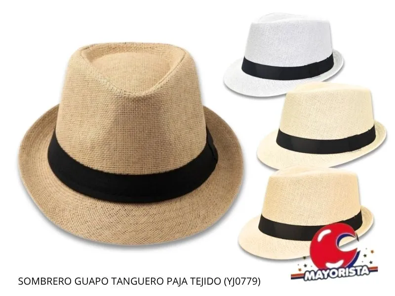 [8034107006520] SOMBRERO GUAPO TANGUERO PAJA TEJIDO (YJ0779) YJ IMPORT