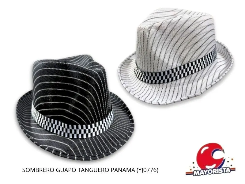 [8034107006490] SOMBRERO GUAPO TANGUERO PANAMA RAYAS (YJ0776) YJ IMPORT