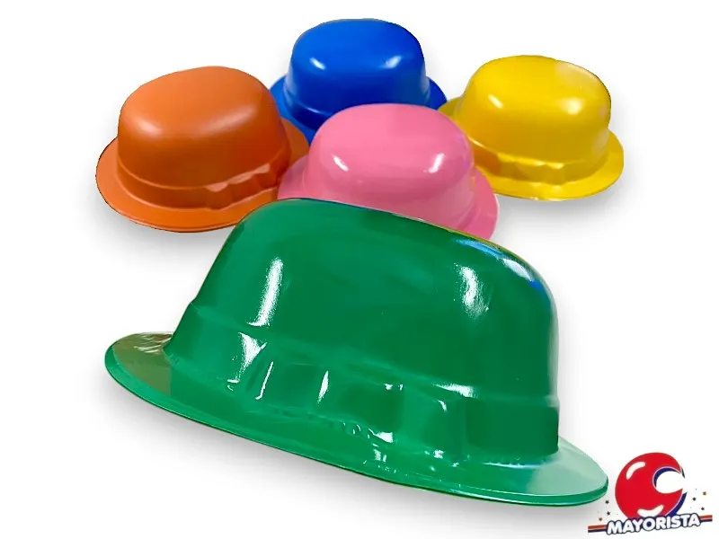 [1485] SOMBRERO PLASTICO X 25 BOMBIN LISO X 1 (G104) HERRERA