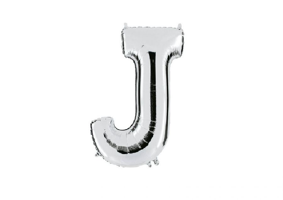 [1856] GLOBO MYLAR LETRA J PLATA 40 CM - CADENACI