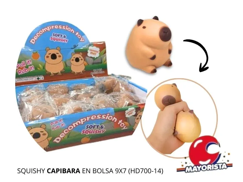SQUISHY CAPIBARA EN BOLSA 9X7 (HD700-14) - SOL