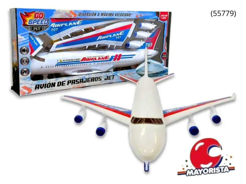[7450077060378] SUPER AVION A FRICCION C/LUZ Y SONIDO 48X21 (55779) KADA