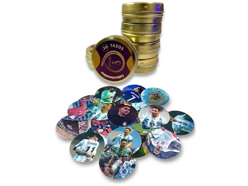 [7798271928309] TAZOS X 20 EN ESTUCHE METAL MUNDIAL QATAR 2022 - STILO