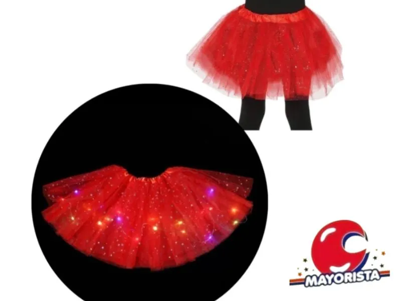 [6118] TUTU CON LUZ ROJO (YJ0730) YJ IMPORT