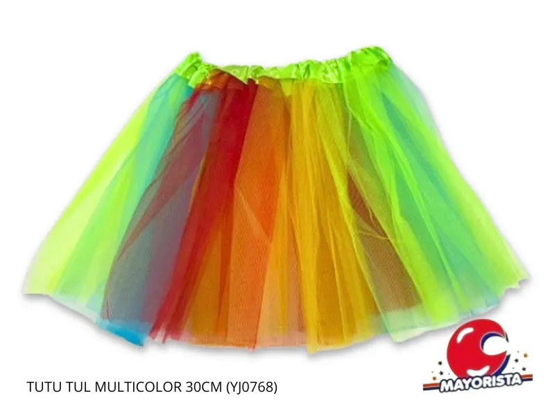[8034107005523] TUTU TUL MULTICOLOR 30CM (YJ0768) YJ IMPORT