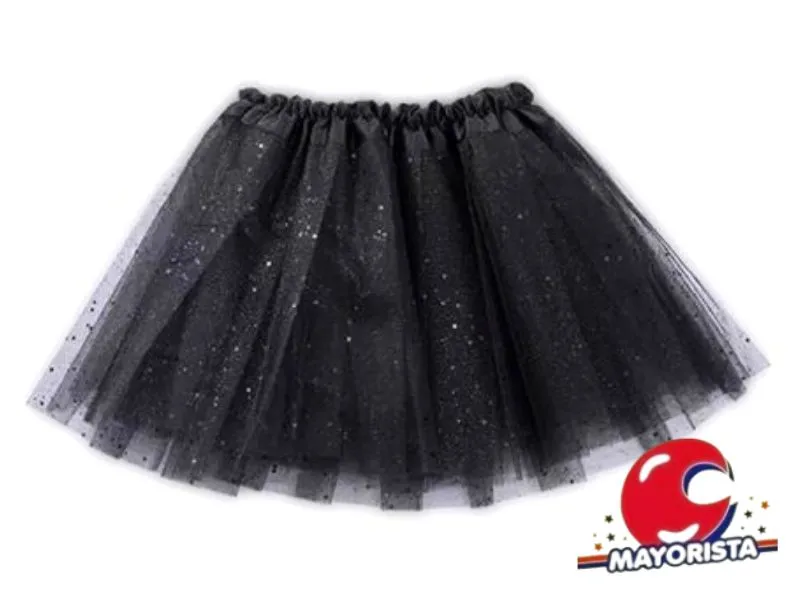 [3651] TUTU TUL NEGRO C/BRILLO (YJ0365) YJ IMPORT