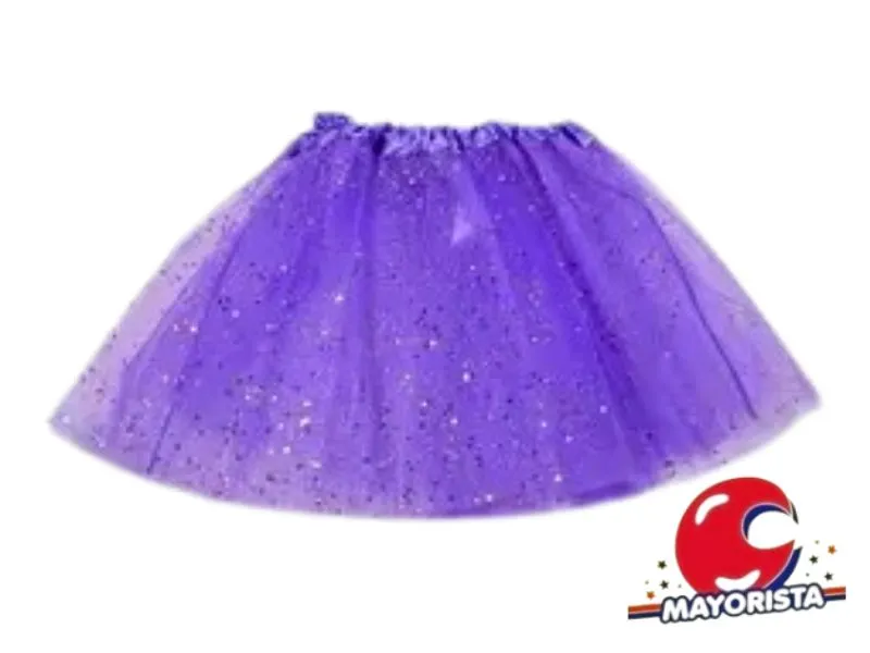 [2814] TUTU TUL VIOLETA C/BRILLO (YJ0365) YJ IMPORT