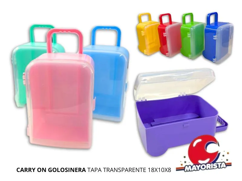 [2497] VALIJITA CARRY ON GOLOSINERA TAPA TRANSPARENTE 18X10X8 - PLAST