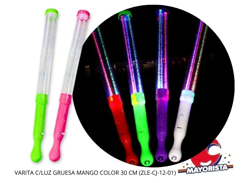 [2957] VARITA C/LUZ GRUESA MANGO COLOR 30 CM (ZLE-CJ-12-01) ERIK