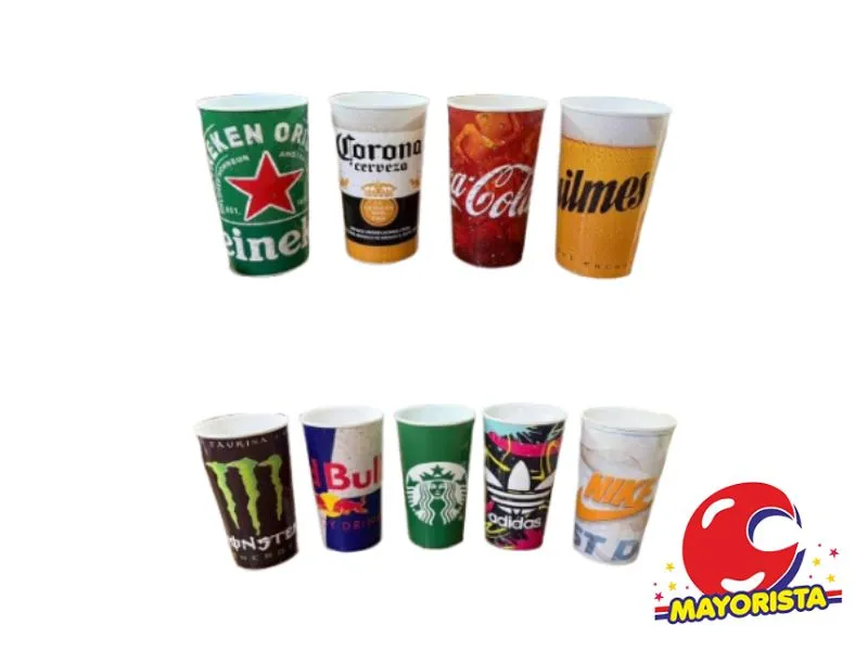 [7141] VASO PLASTICO DECORADO MARCAS 16 CM (4482) STILO