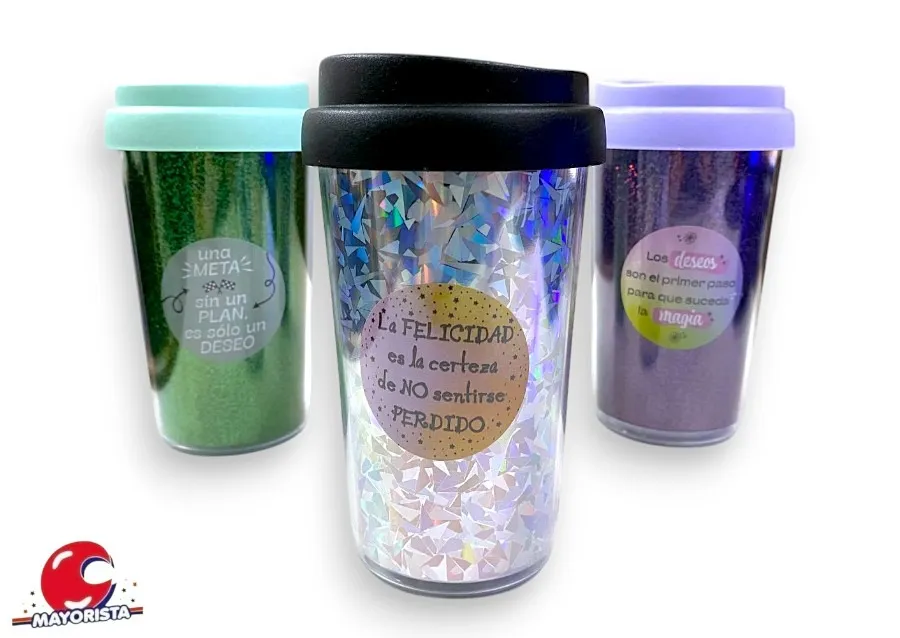 [1745] VASO TERMICO 330 CC 3D CON FRASES TAPA CAFE (10027) STILO
