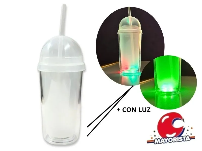 [1377] VASO TERMICO C/LUZ TRANSPARENTE TAPA ESFERA Y SORBETE (10096) STILO