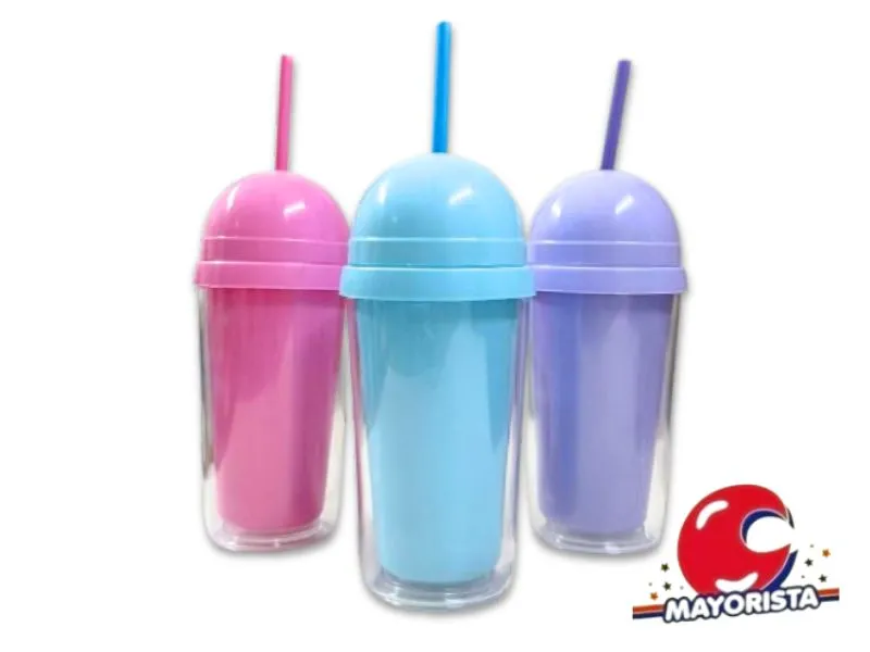 [8136] VASO TERMICO PASTEL TAPA ESFERA Y SORBETE (10056) STILO