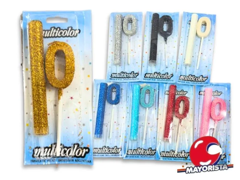 [5312] VELA MEDIANA 0 + BENGALA C/GIBRE BLISTER VARIOS COLORES - VELAS MULTICOLOR