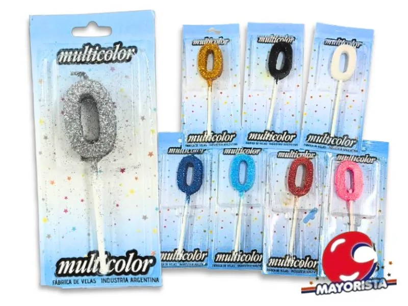 VELA MEDIANA C/GIBRE 0 BLISTER VARIOS COLORES - VELAS MULTICOLOR