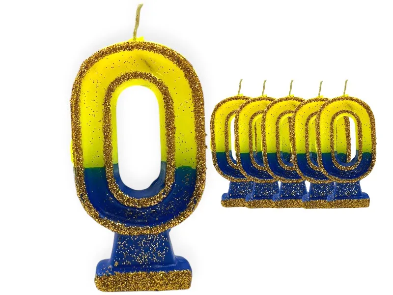 VELA NUMEROTE 0 BOCA C/GIBRE X 1 (X10) - VELAS MULTICOLOR